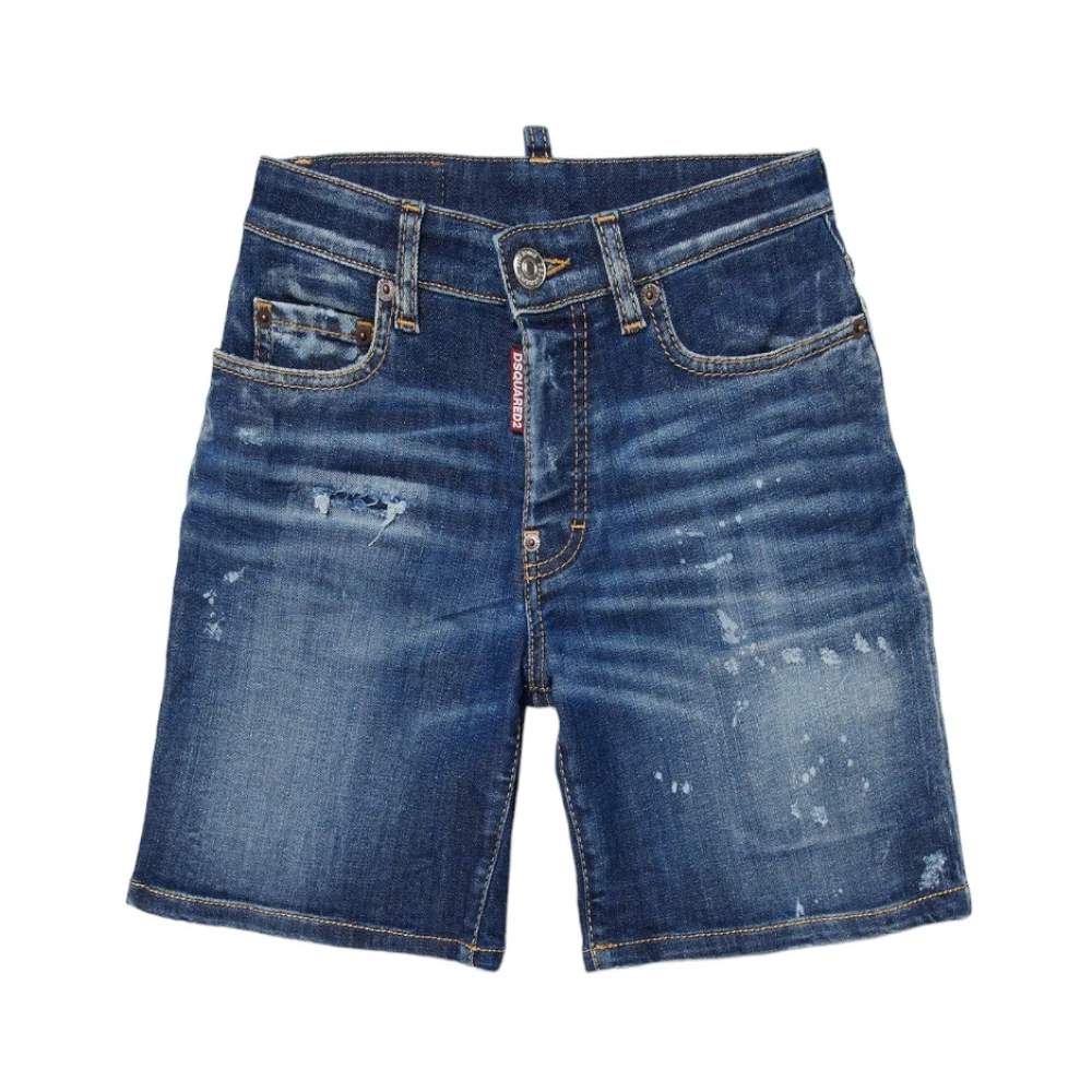 Dsquared2 Mörka Bermuda Jeans för Män Blue, Unisex