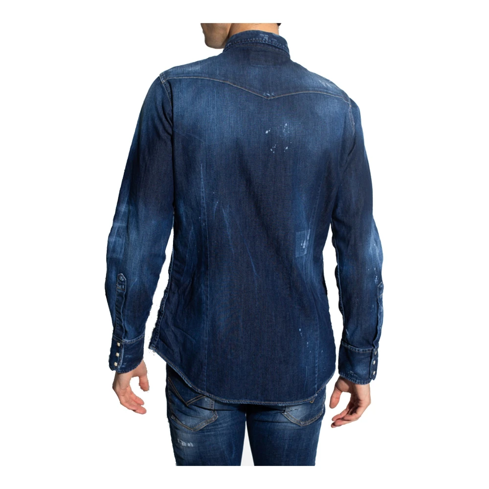 Dsquared2 Denim overhemd met lange mouwen Blue Heren