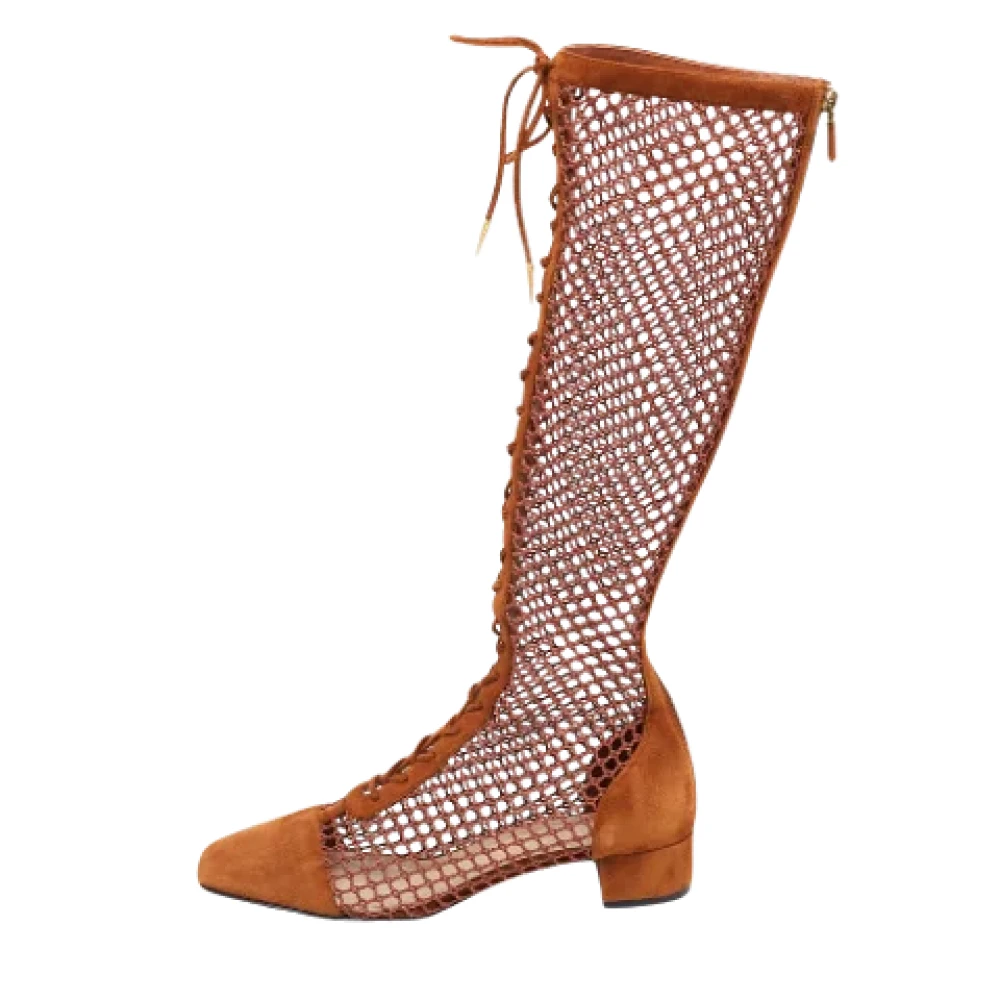 Dior Vintage Pre-owned Mesh boots Brown Dames