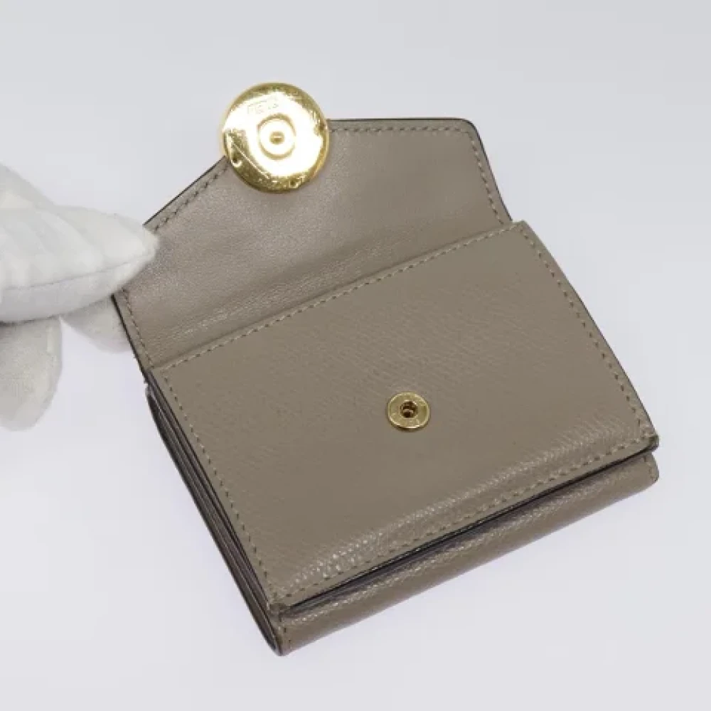Fendi Vintage Pre-owned Leather wallets Beige Dames