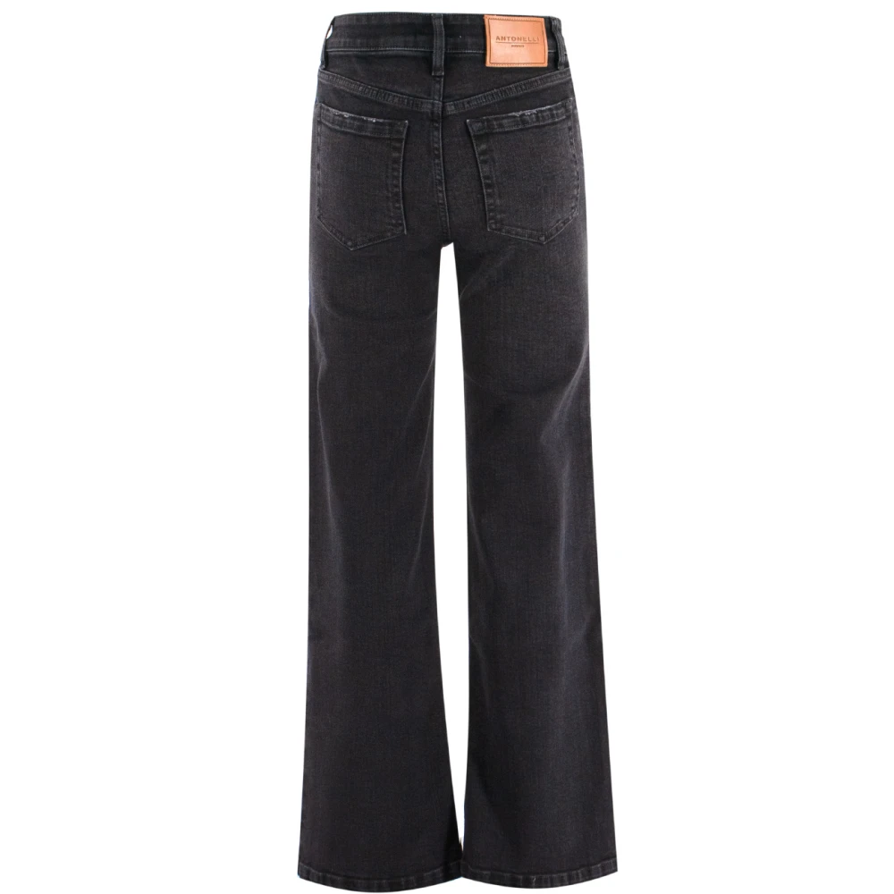 Antonelli Firenze Wijde Pijp Vintage Wassing Jeans Black Dames