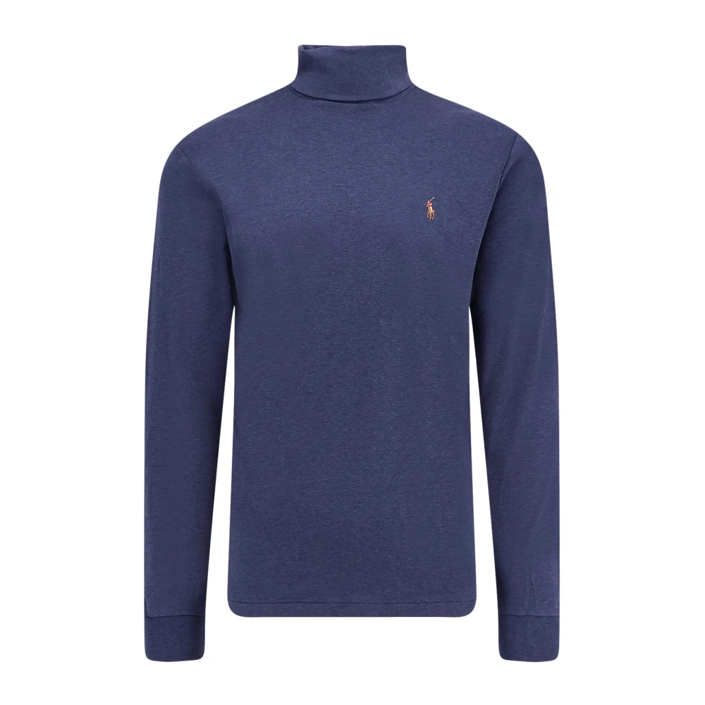 Polo Ralph Lauren Men's Blue Embroidered Logo Jumpers Classic Fit - Turtlenecks - L - Knitwear