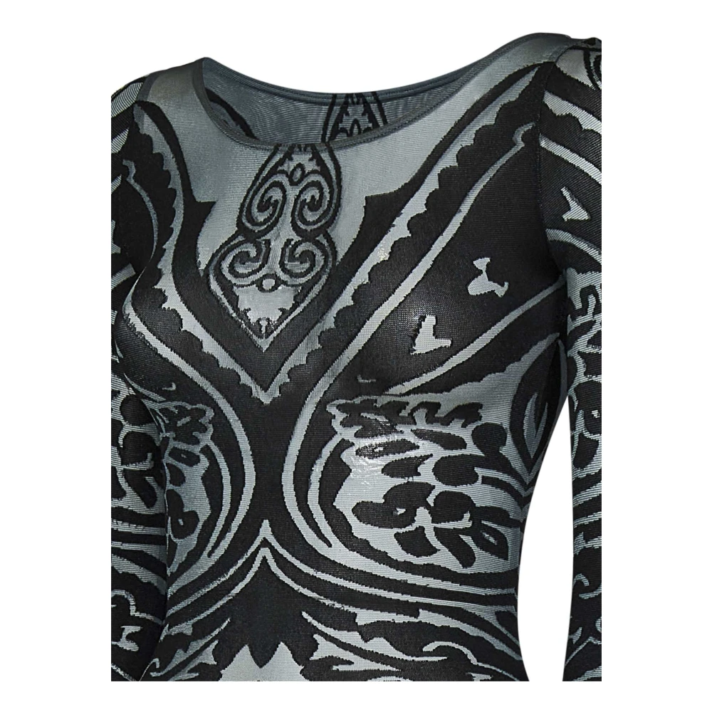 Wolford Grijze Topkleding met Paisley Tattoo Motief Gray Dames