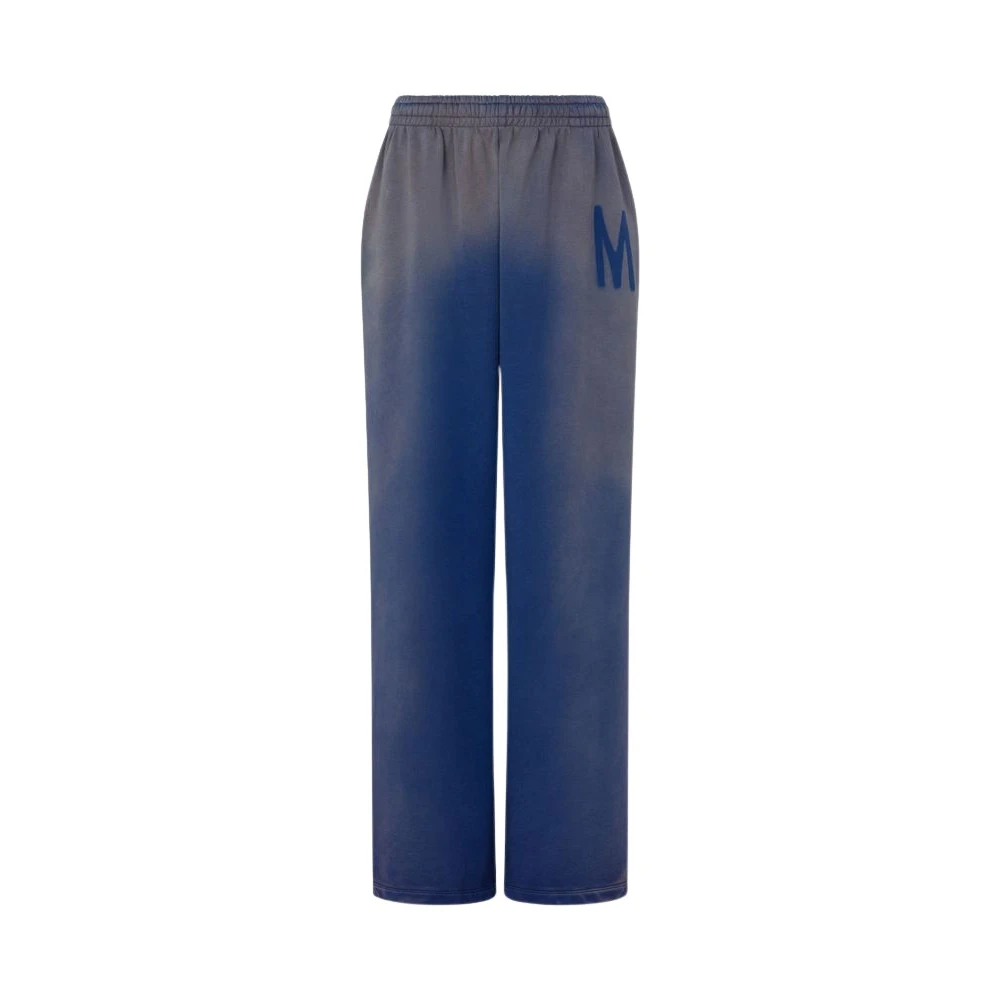 Moschino Unisex Blue Printed Cotton Fleece Pants