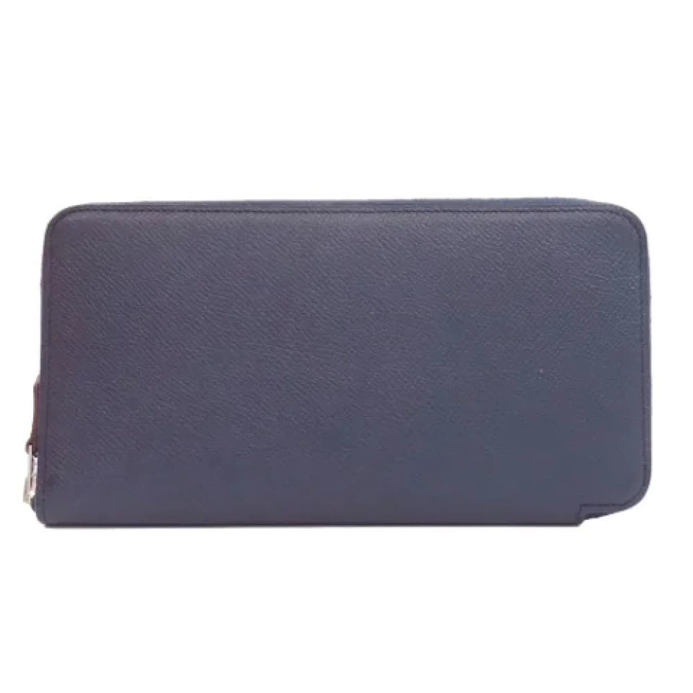 Hermès Vintage Pre-owned Leather wallets Blue Dames