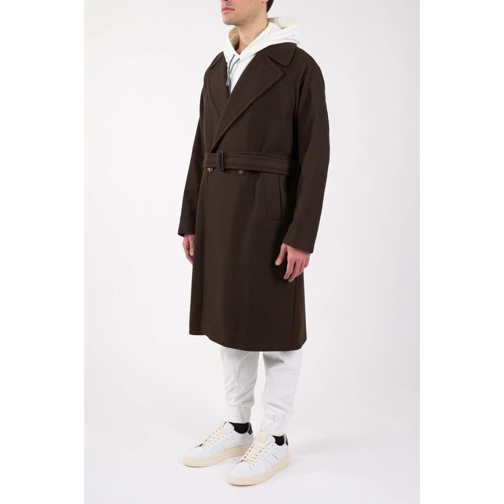 Hevo Dubbelbreasted jas met brede revers Brown Heren