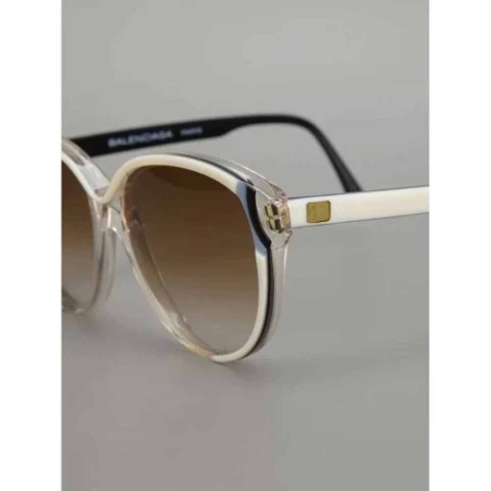 Balenciaga Vintage Pre-owned Acetate sunglasses Beige Dames