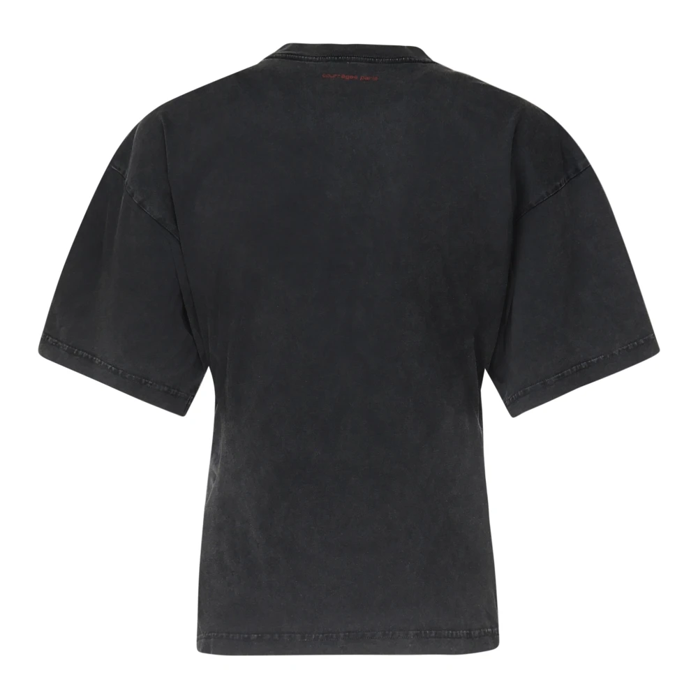 Courrèges T-shirt met uitlopende mouwen en logoprint Black Dames