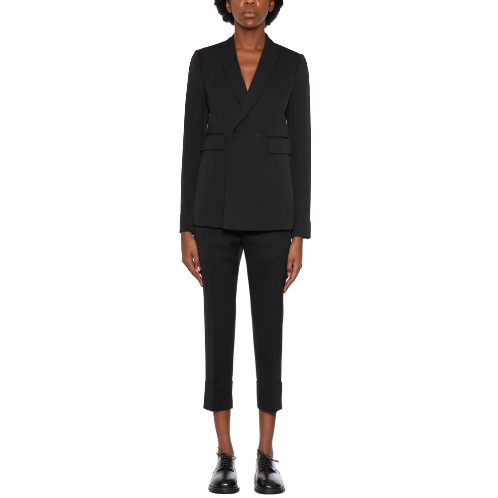 Sapio Dubbelbreastede Wollen Jas Black Dames
