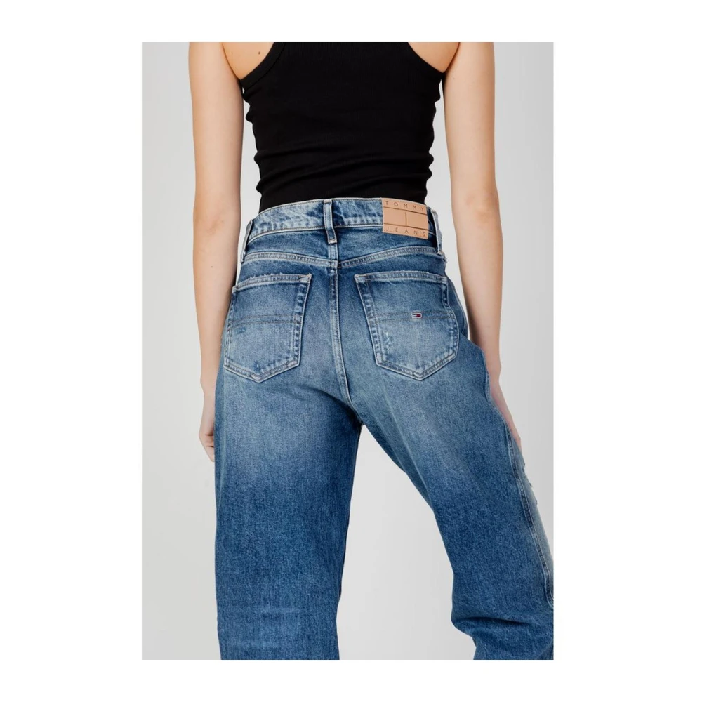 Tommy Jeans Blauwe Katoenen Mom Jeans Blue Dames