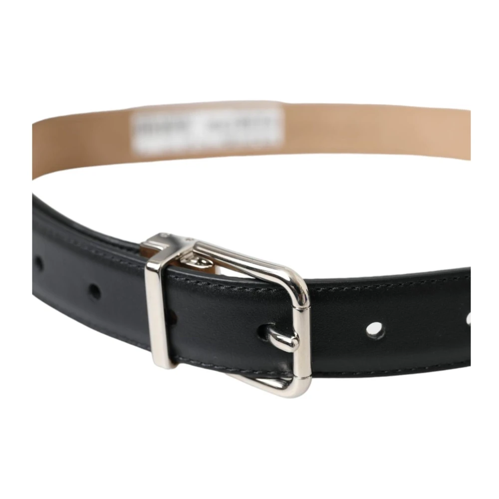 Dolce & Gabbana Kristallen Leren Taille Riem Black Dames