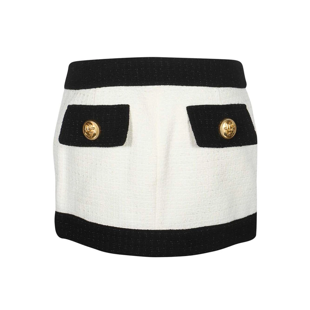 Dsquared2 Gebreide Mini-Rok met Knopen White Dames