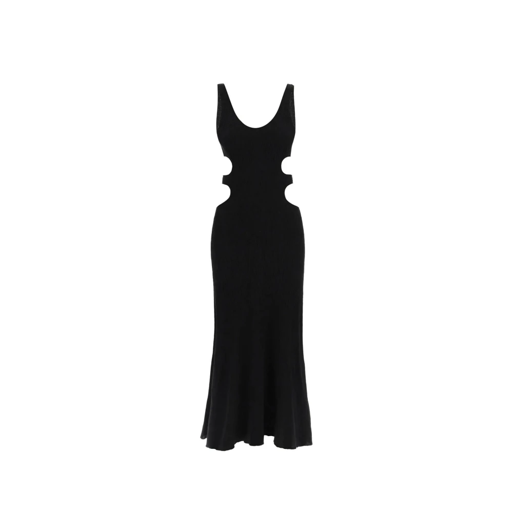 Chloé Ärmlös Cut-Out Stickad Klänning Black, Dam