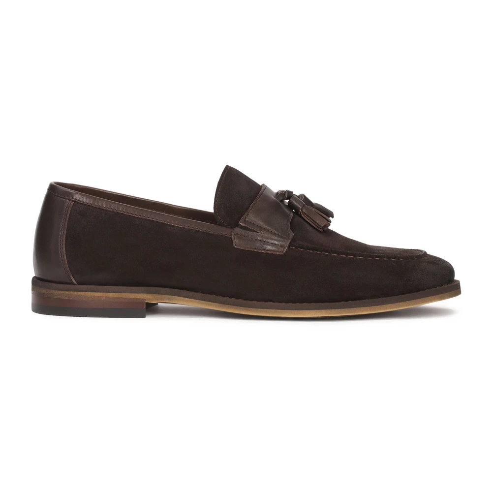 Kazar Brun mocka och kornläder loafers Brown, Herr