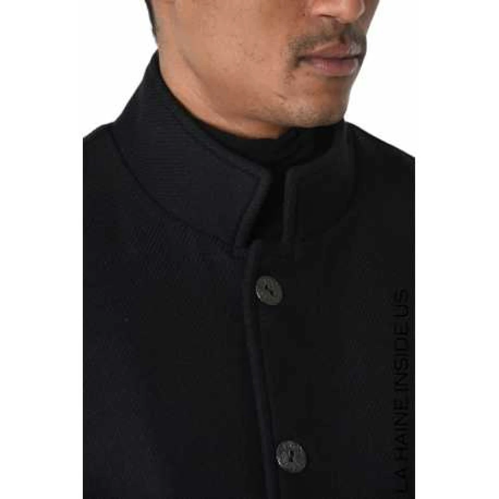 La Haine Inside Us Klassieke Zwarte Officier Kraag Jas Lm238 Black Heren