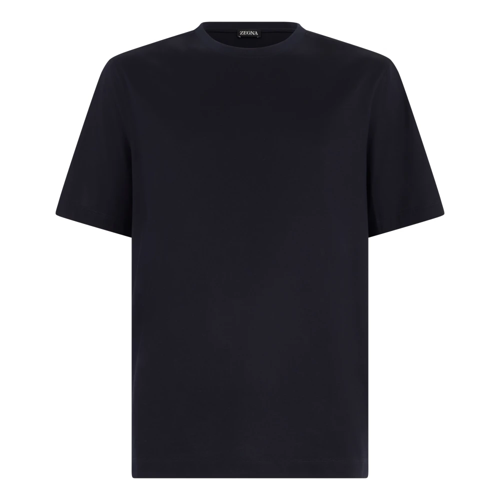 Zegna Men's Black T-Shirts, L, Cotton T-Shirt