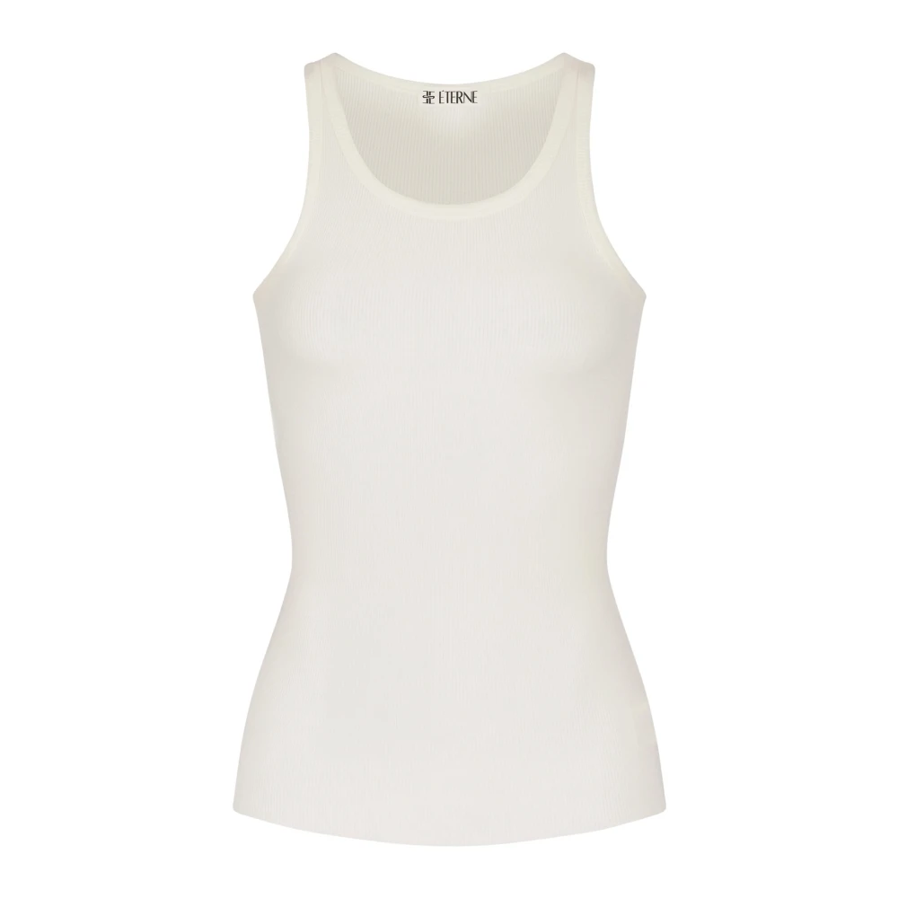 Éterne Vrouw Beige Mouwloze Top Met Ronde Hals