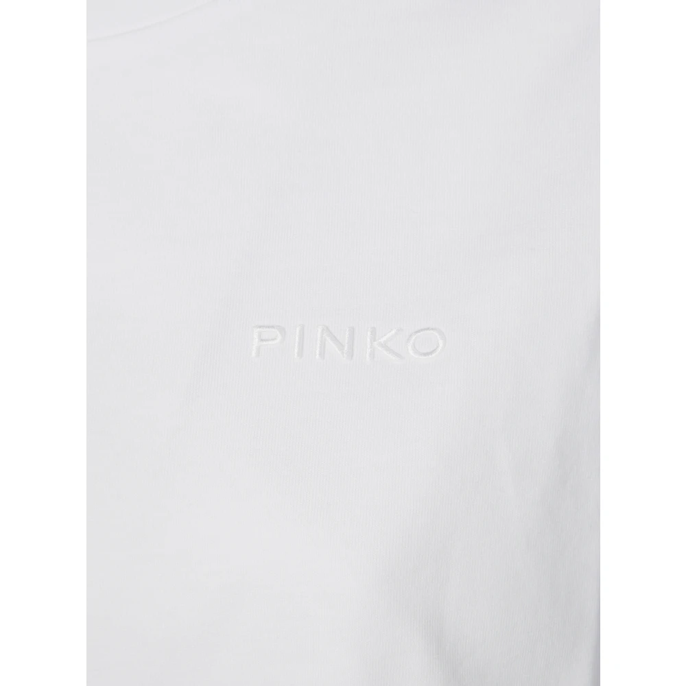 pinko Jersey Logo Doula T-Shirt White Dames