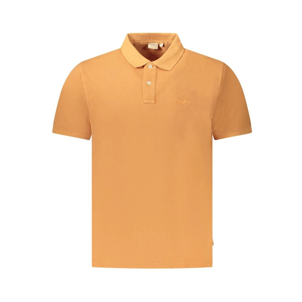 Pepe Jeans Men's Orange Polo Shirts, L, Cotton Polo Shirt