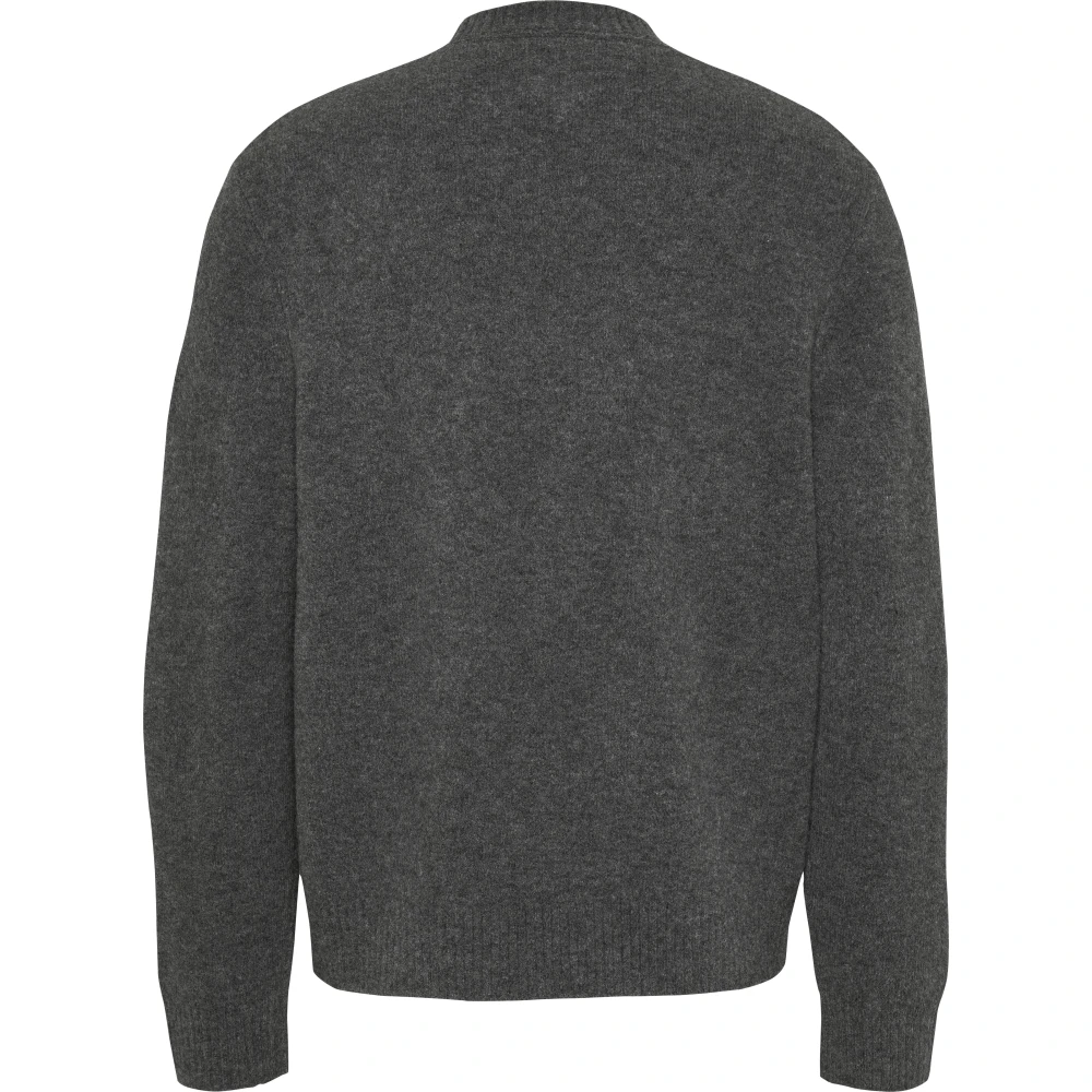 Tommy Jeans Grijze Melange Vlag Trui Gray Heren