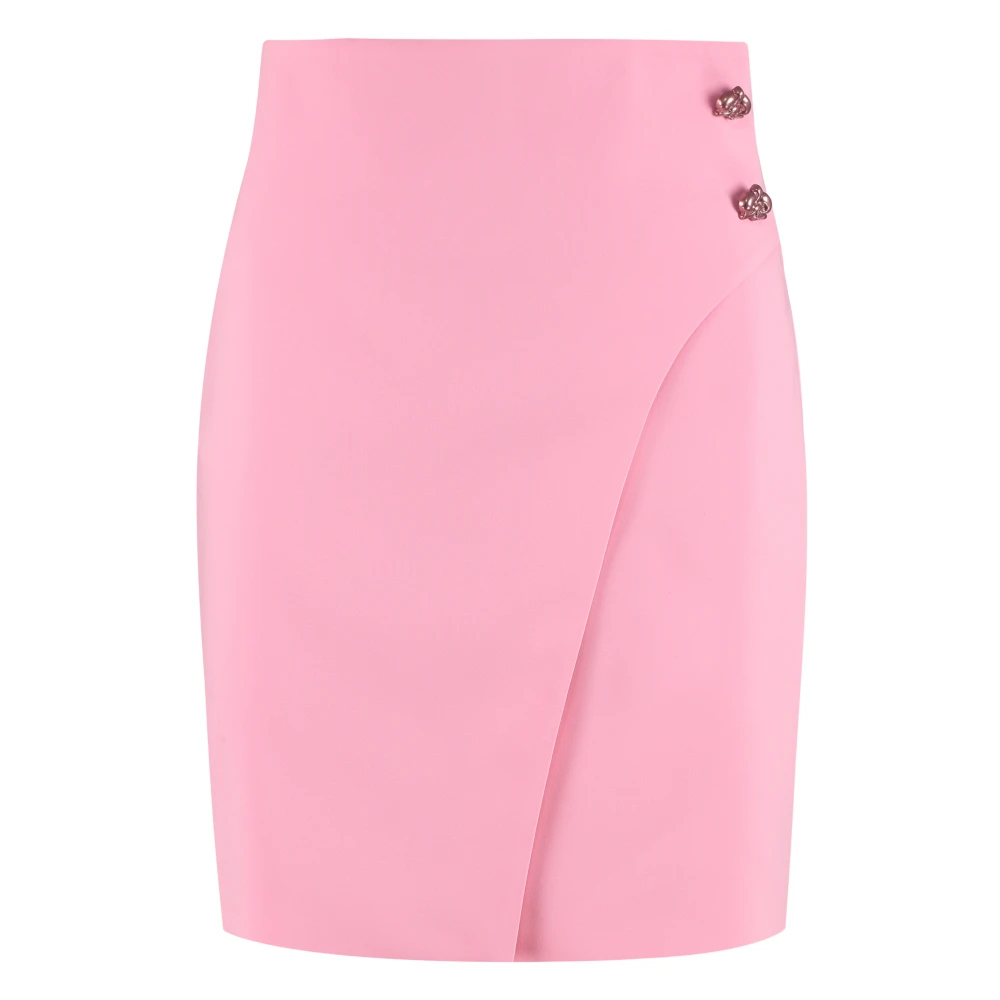 Genny Metalen Knoop Mini Rok Pink Dames