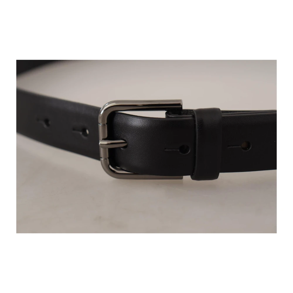 Dolce & Gabbana Klassieke Logo Leren Riem Black Heren
