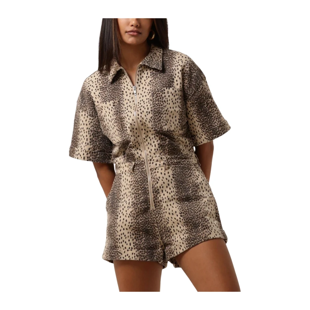 Refined Department Luipaard Jumpsuit Clau Brown Dames