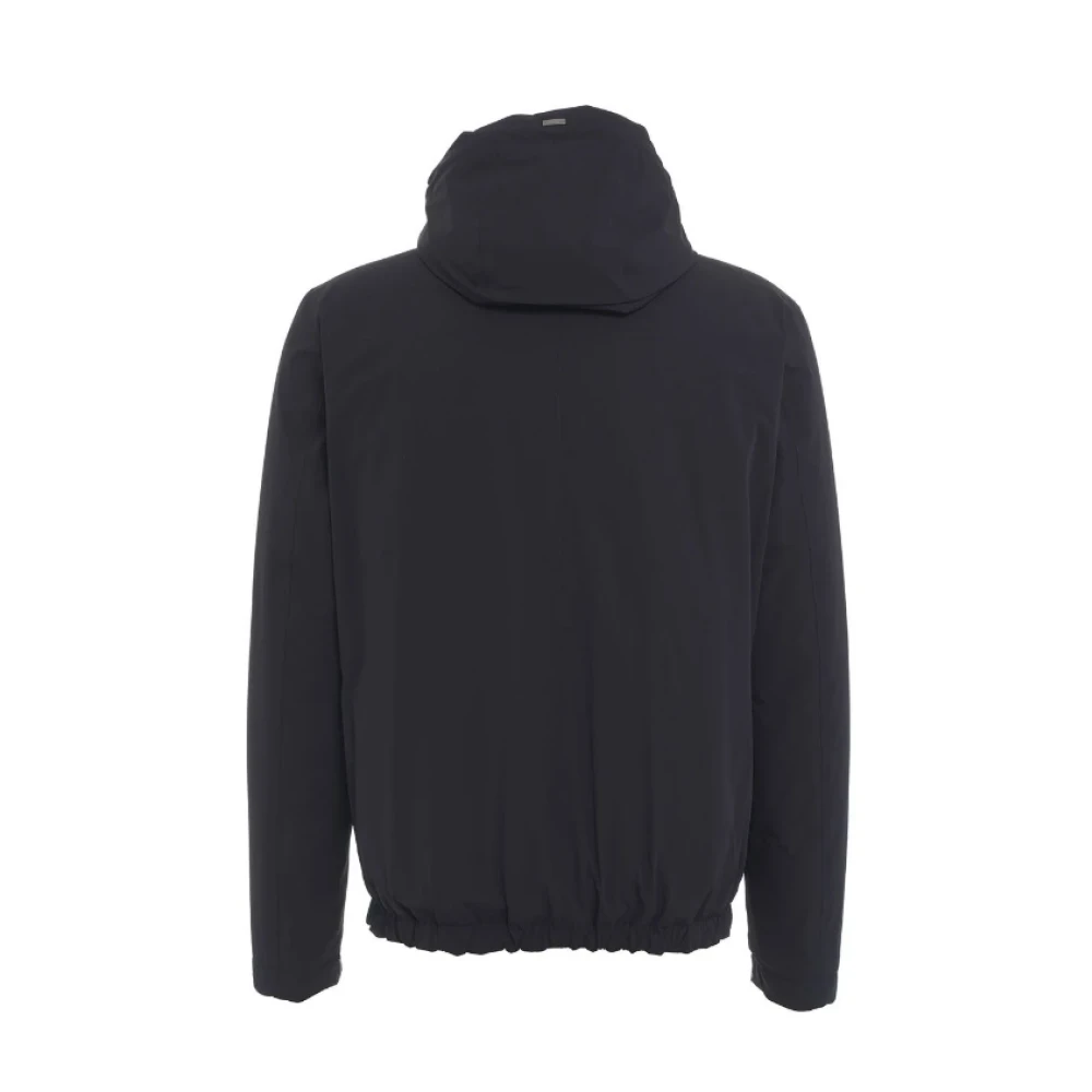 Herno Blauwe Hoodie Met Rits Blue Heren