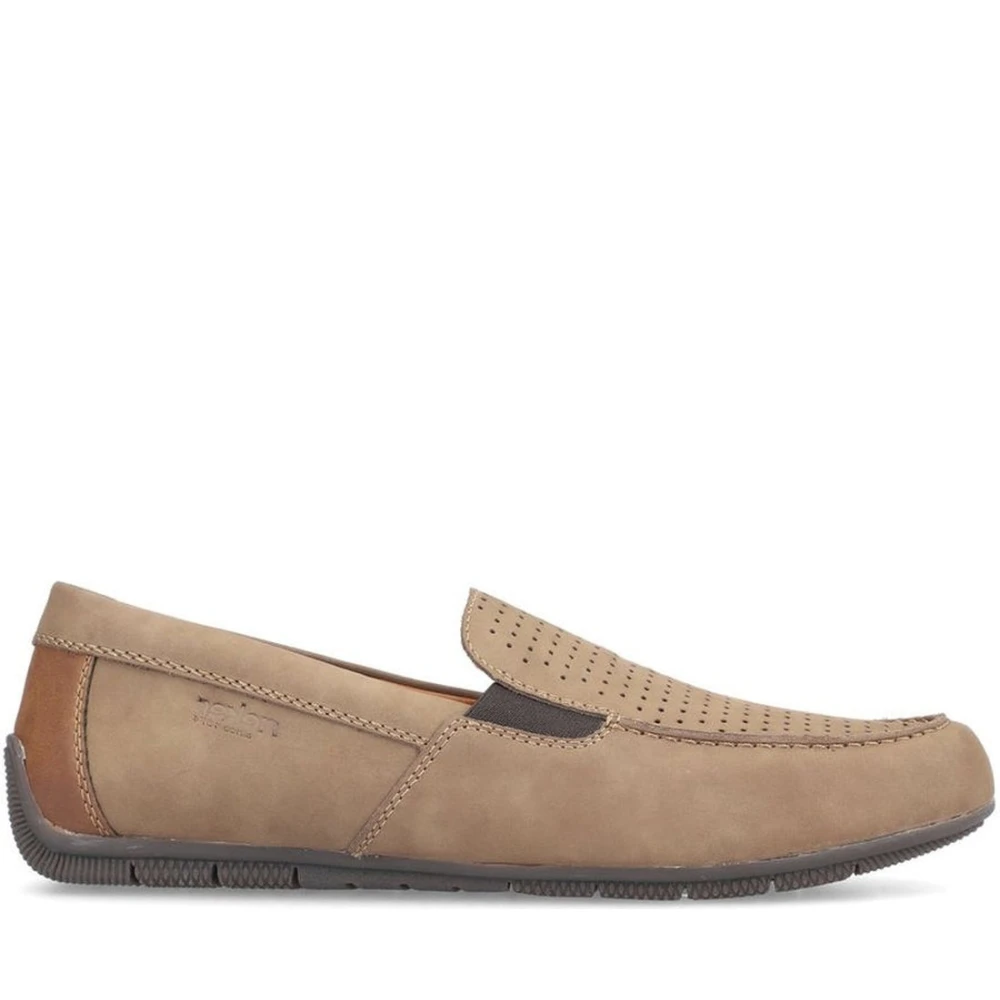 Rieker Men's Brown Loafers, 9 Uk, Classic Closed Moccasins Loafers