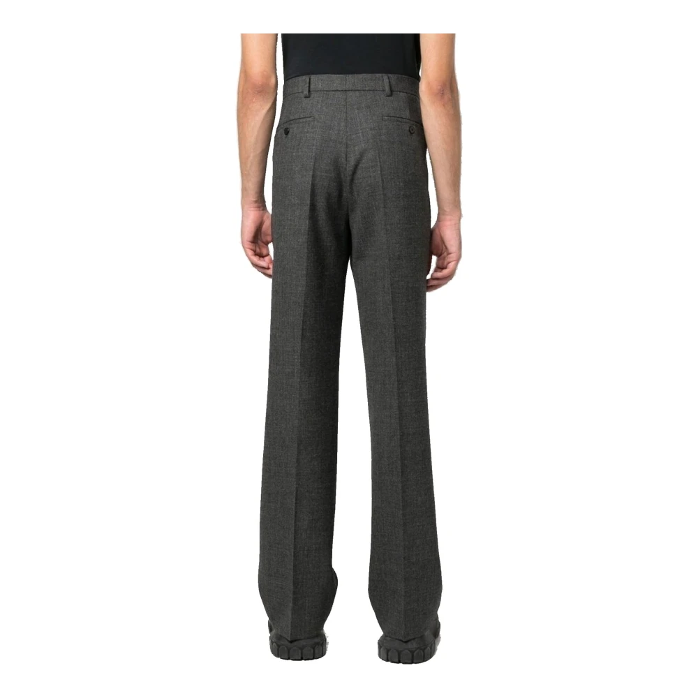 Prada Wollen broek met haaksluiting Gray Heren