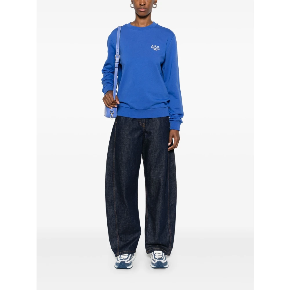 A.p.c. Geborduurde Rue Madame Sweatshirt Blue Dames