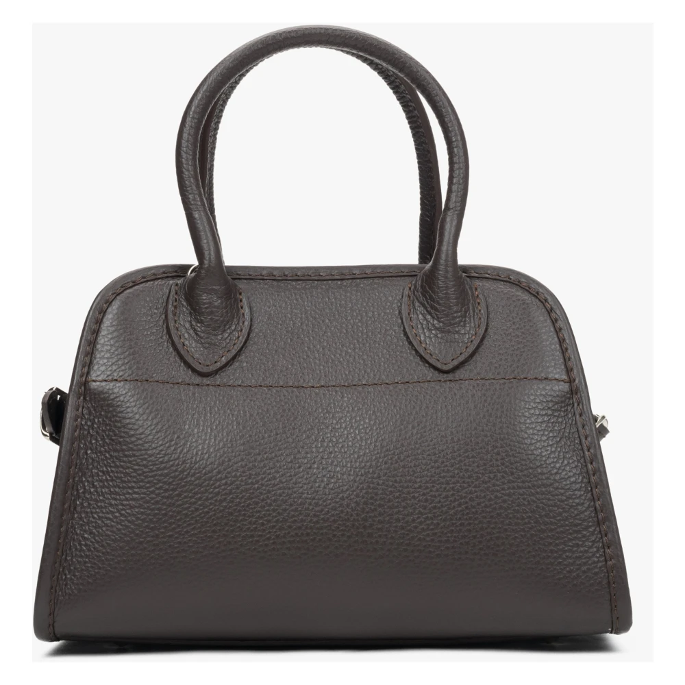 Estro Donkerbruine Satchel Handtas voor Dames gemaakt van Premium Italiaans Echt Leer Brown Dames