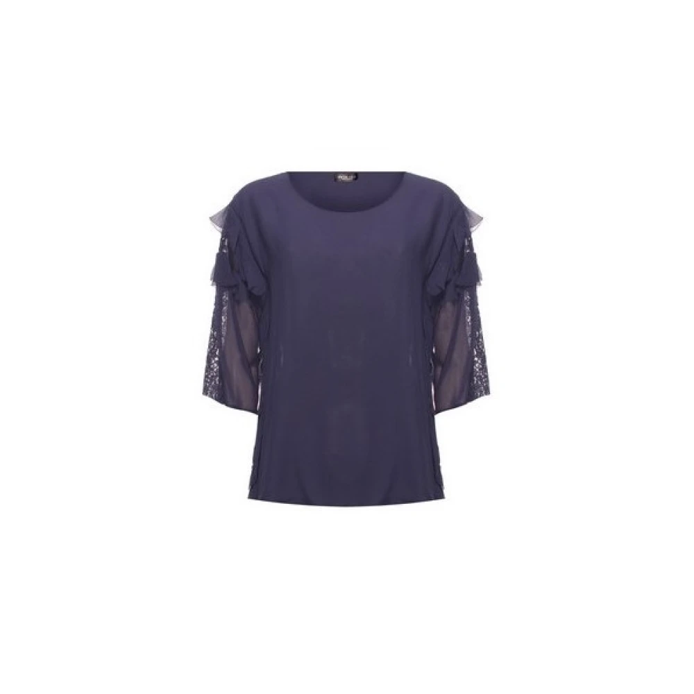 Twinset Indigo Kantmouw Top Blue Dames