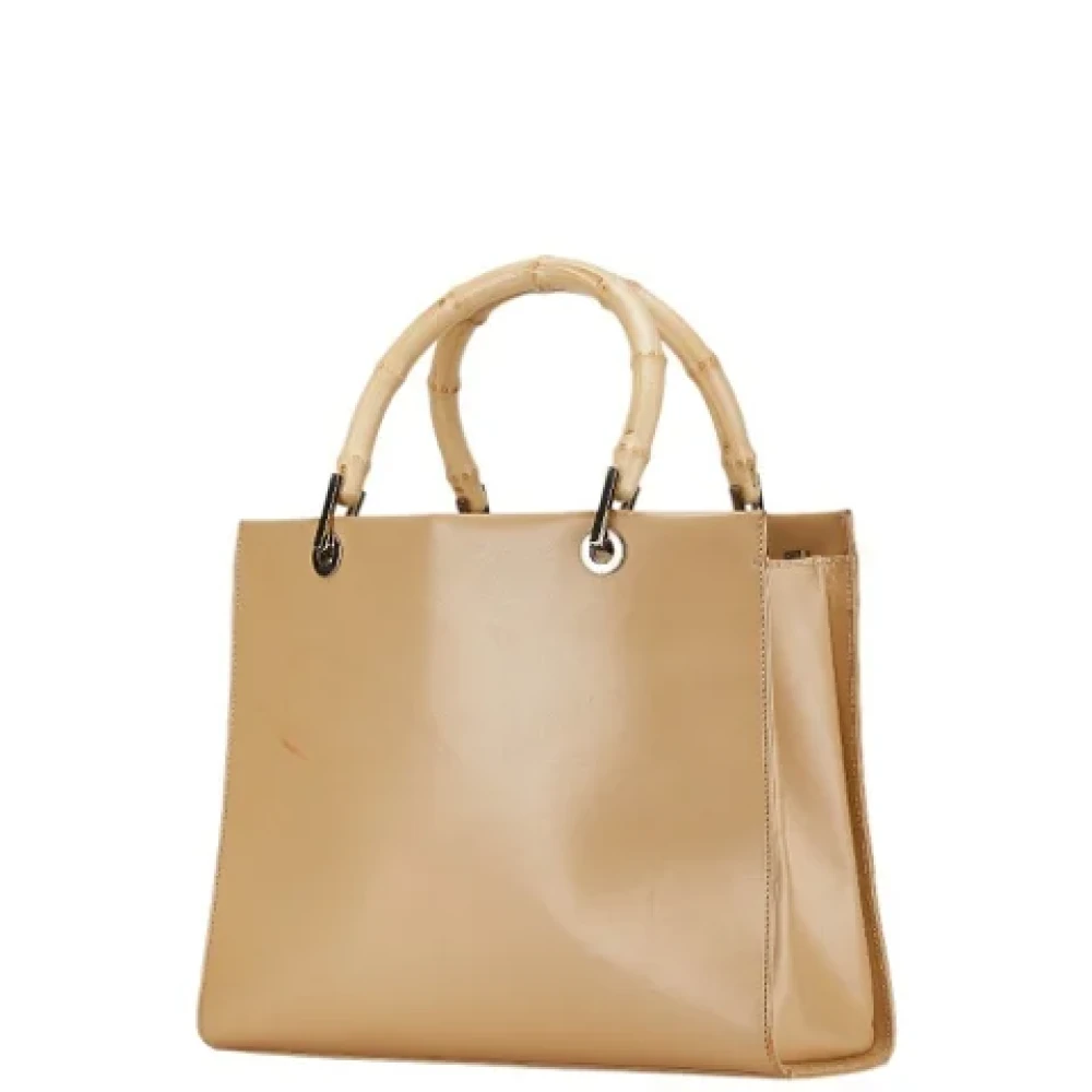 Gucci Vintage Pre-owned Leather gucci-bags Beige Dames