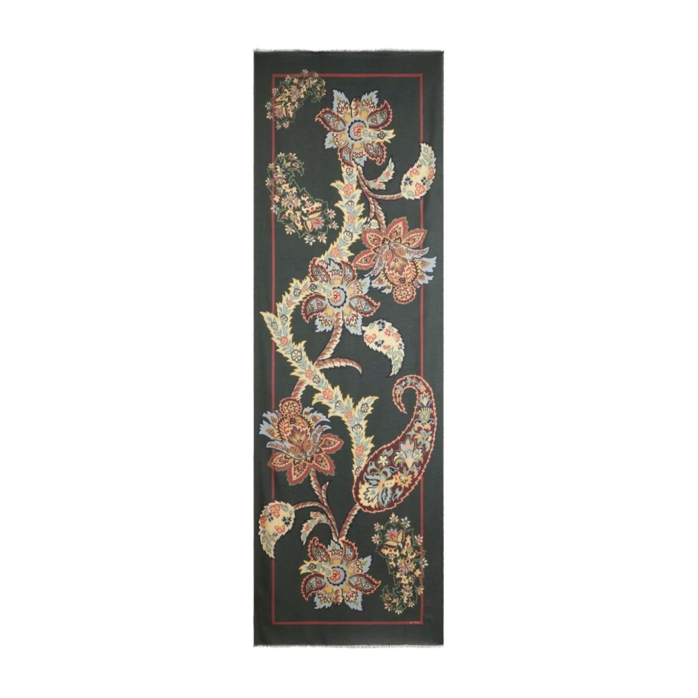 ETRO Paisley Print Franje Sjaal Green Dames