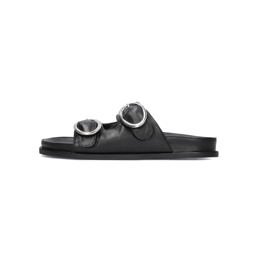 Strategia Vrouw Zwart Schoenen Dames, 38 Eu, Leer, Led Slippers Zomer Vibes