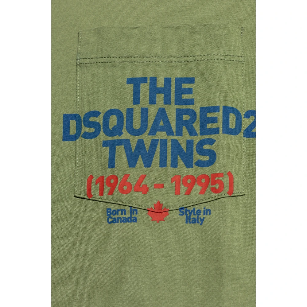 Dsquared2 T-shirt met zak Green Heren