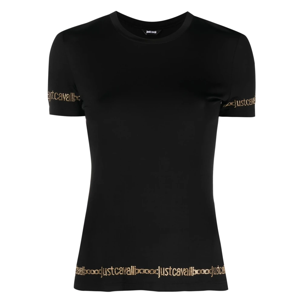 Just Cavalli Zwart Logo Korte Mouw T-shirt Black Dames
