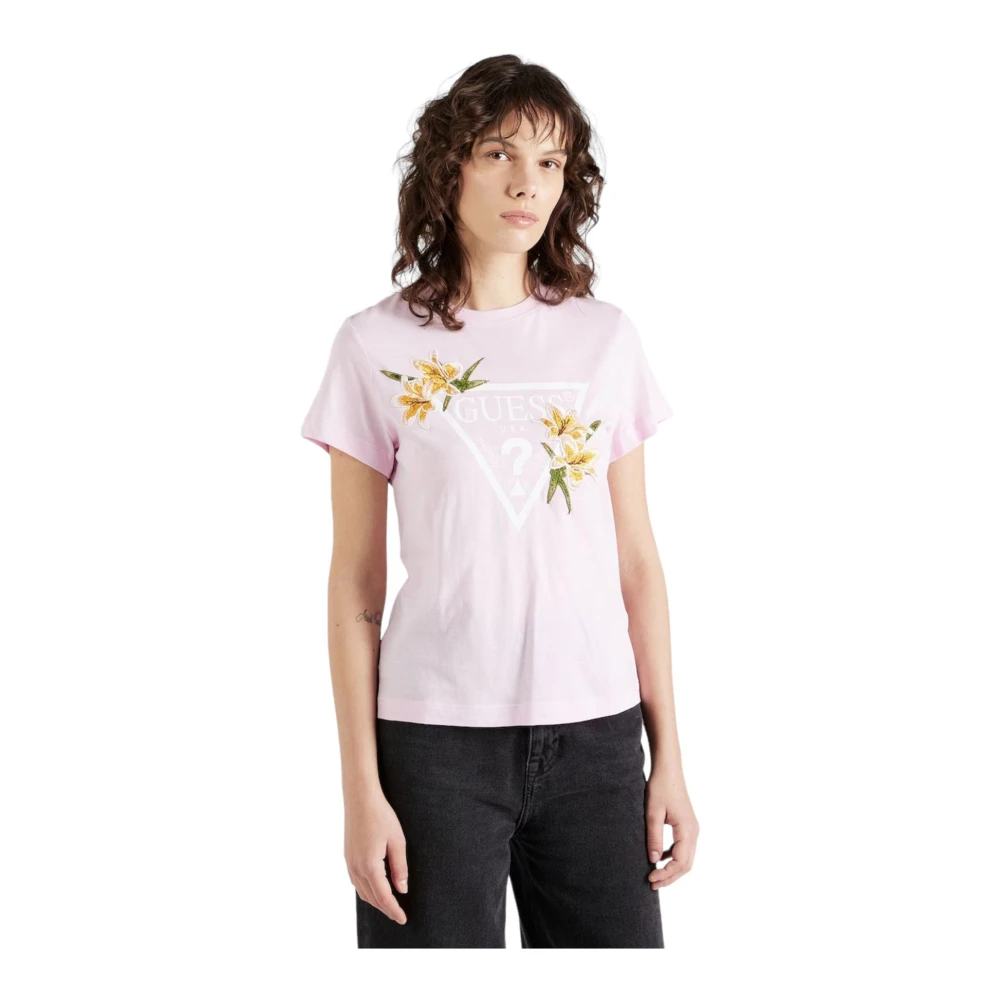Guess Korte Mouw T-shirt Pink Dames