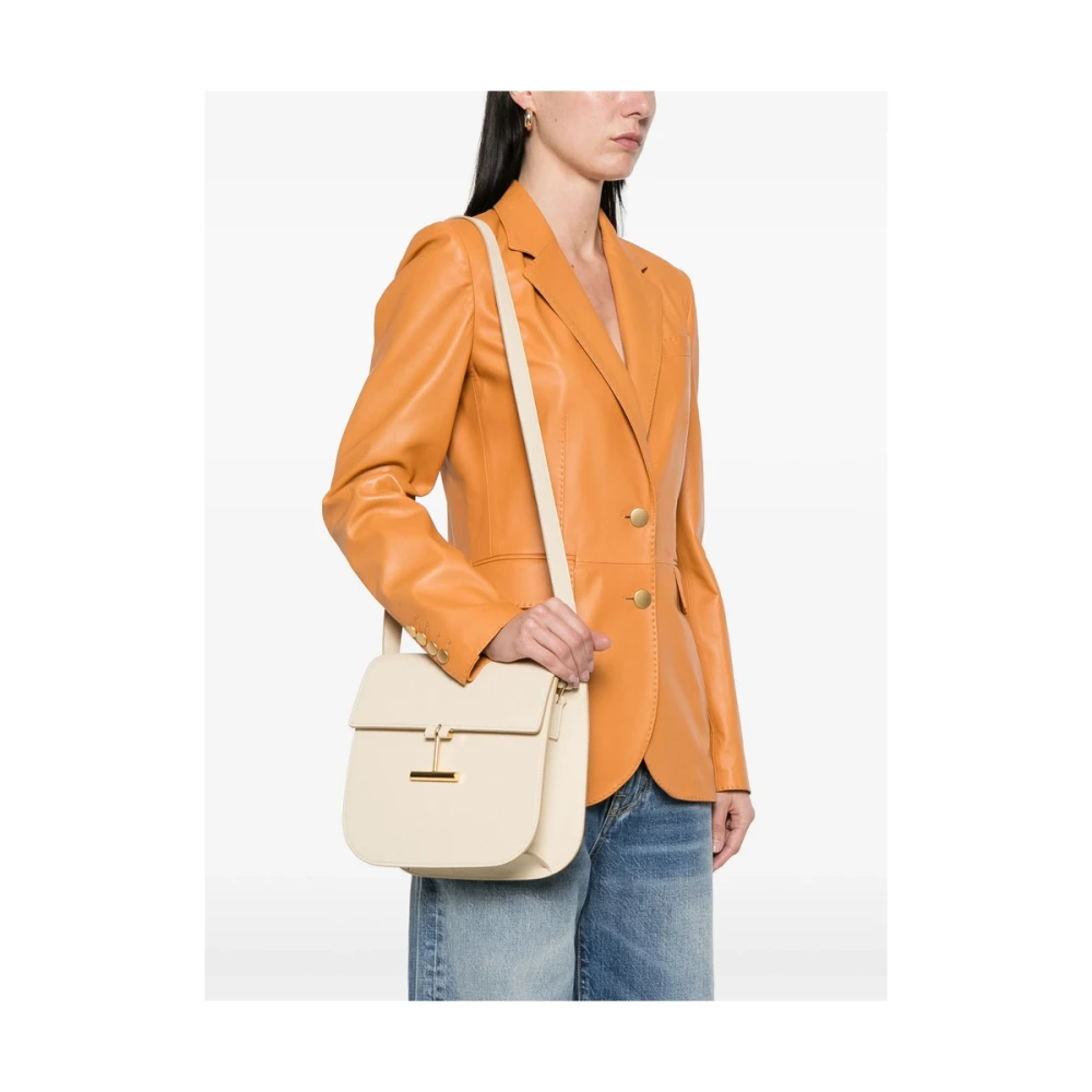 Tom Ford Beige Schoudertas met Overslag Beige Dames