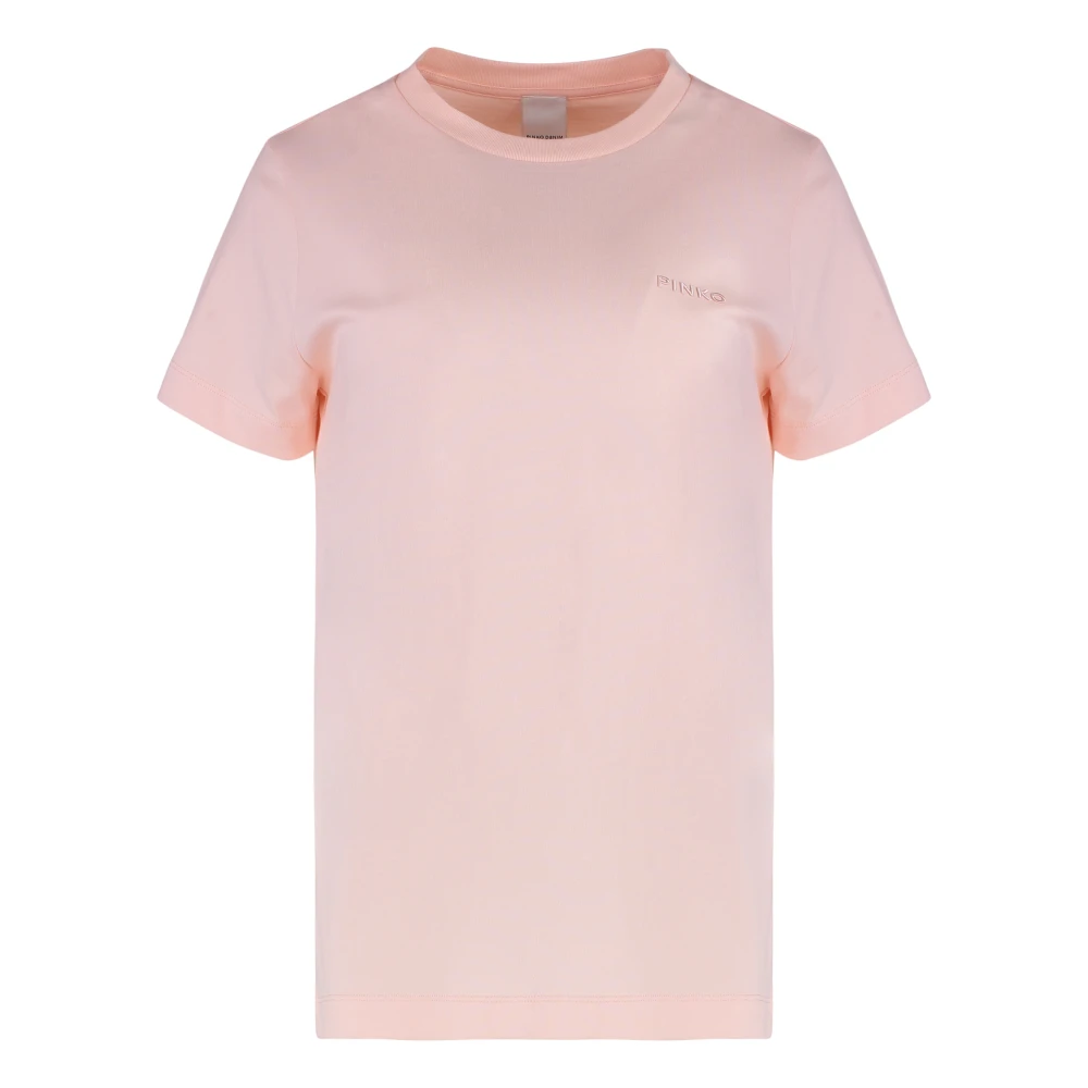 Pinko Women's Pink Start Cotton Crew-Neck T-Shirt