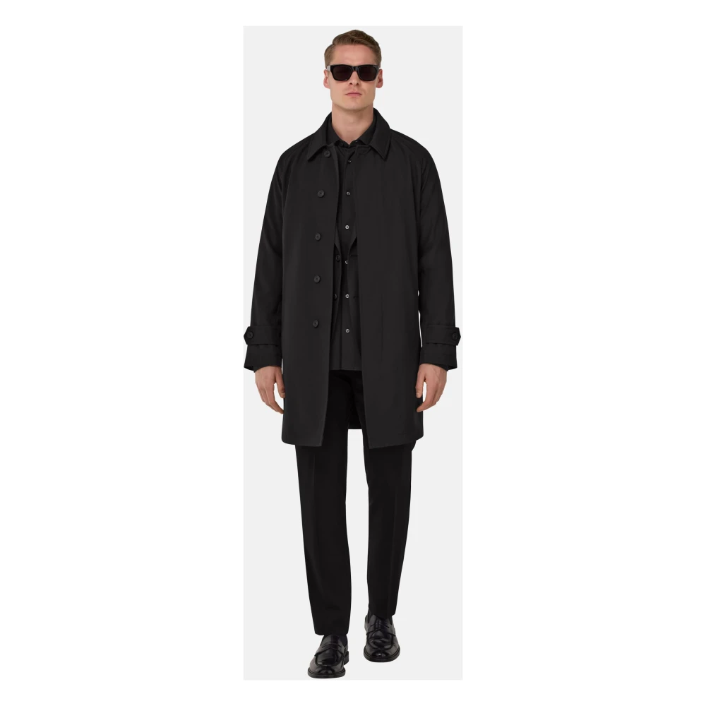 Boggi Milano Pure Travel Wool Pelerine Black Heren