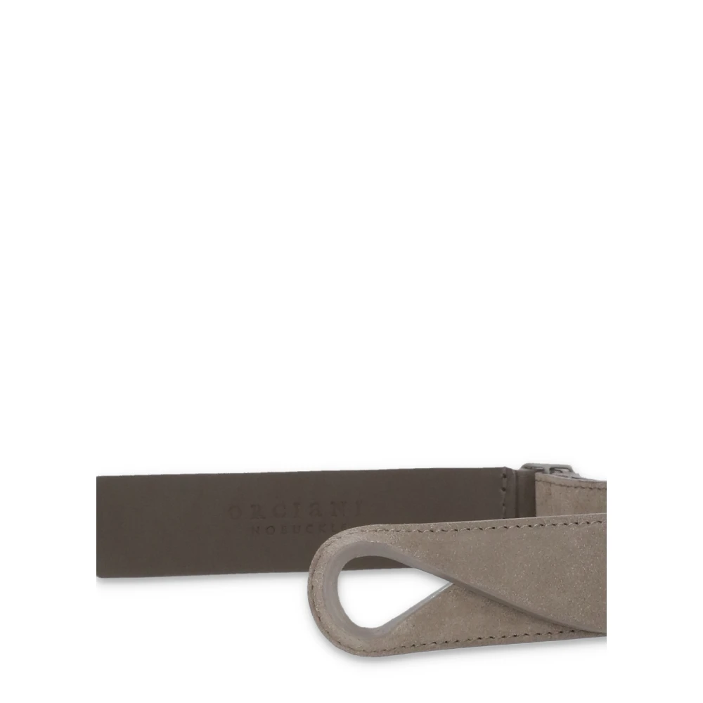 Orciani Beige Suède Leren Riem met Schuifring Beige Heren