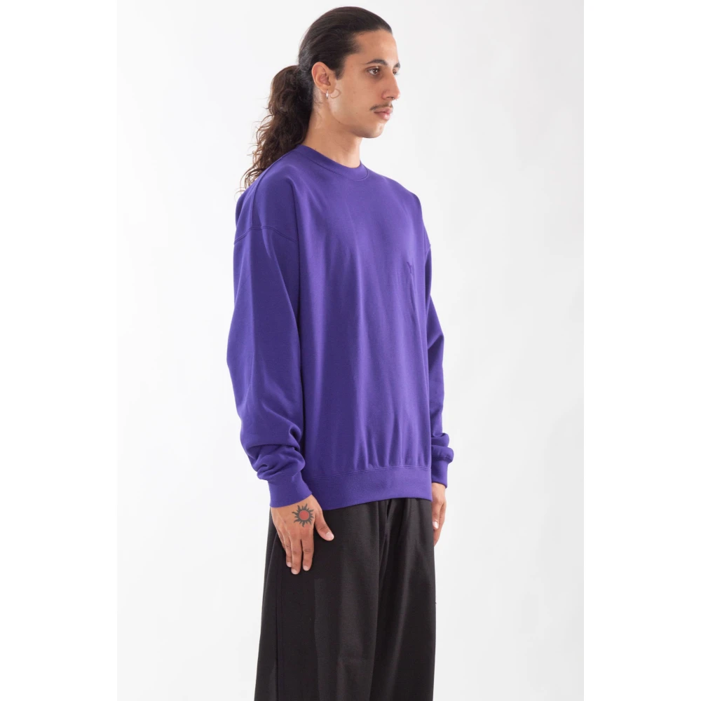 Y-3 Terry Sweatshirt met Borstlogo Purple Heren