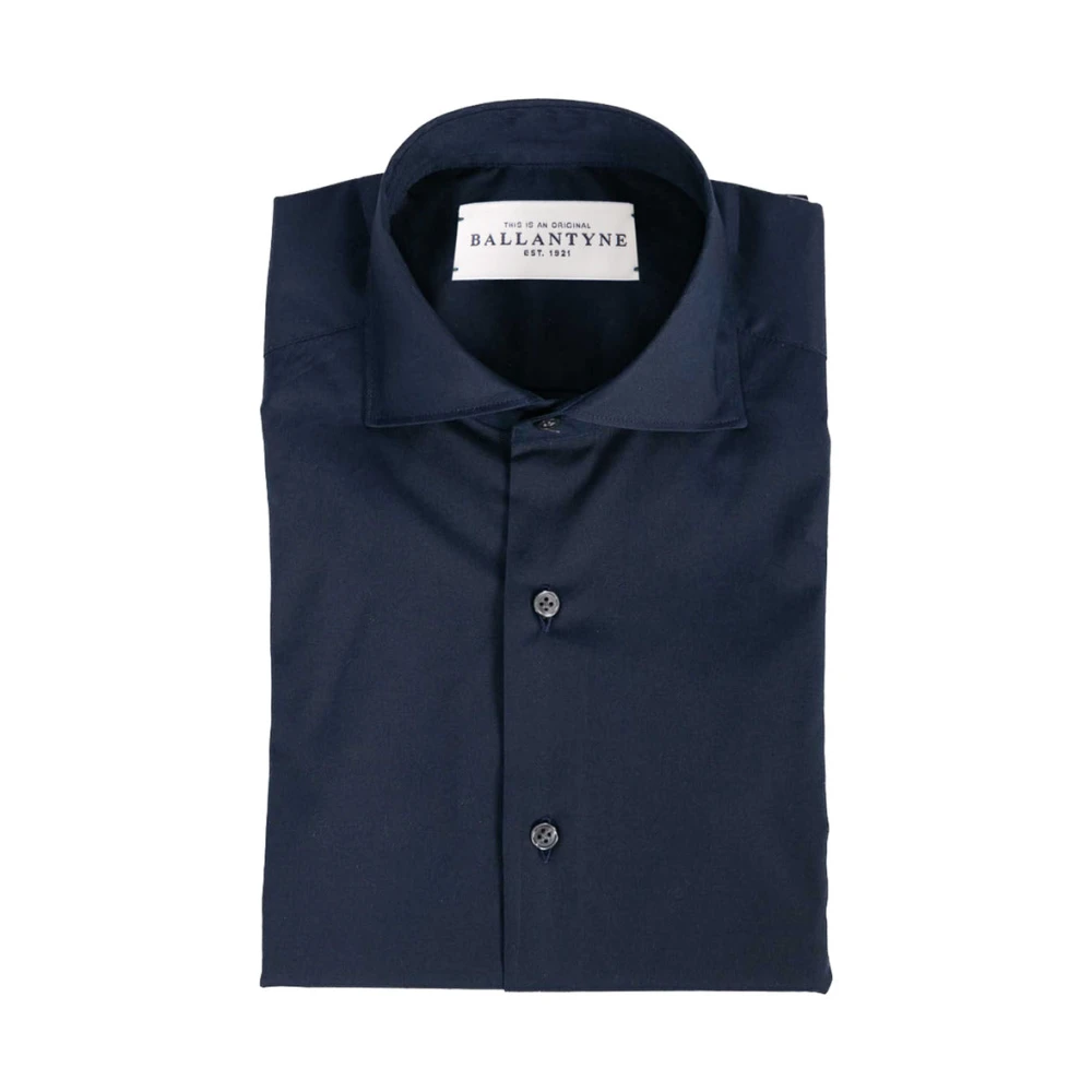 Ballantyne Blauw Katoen Franse Kraag Overhemd Blue Heren