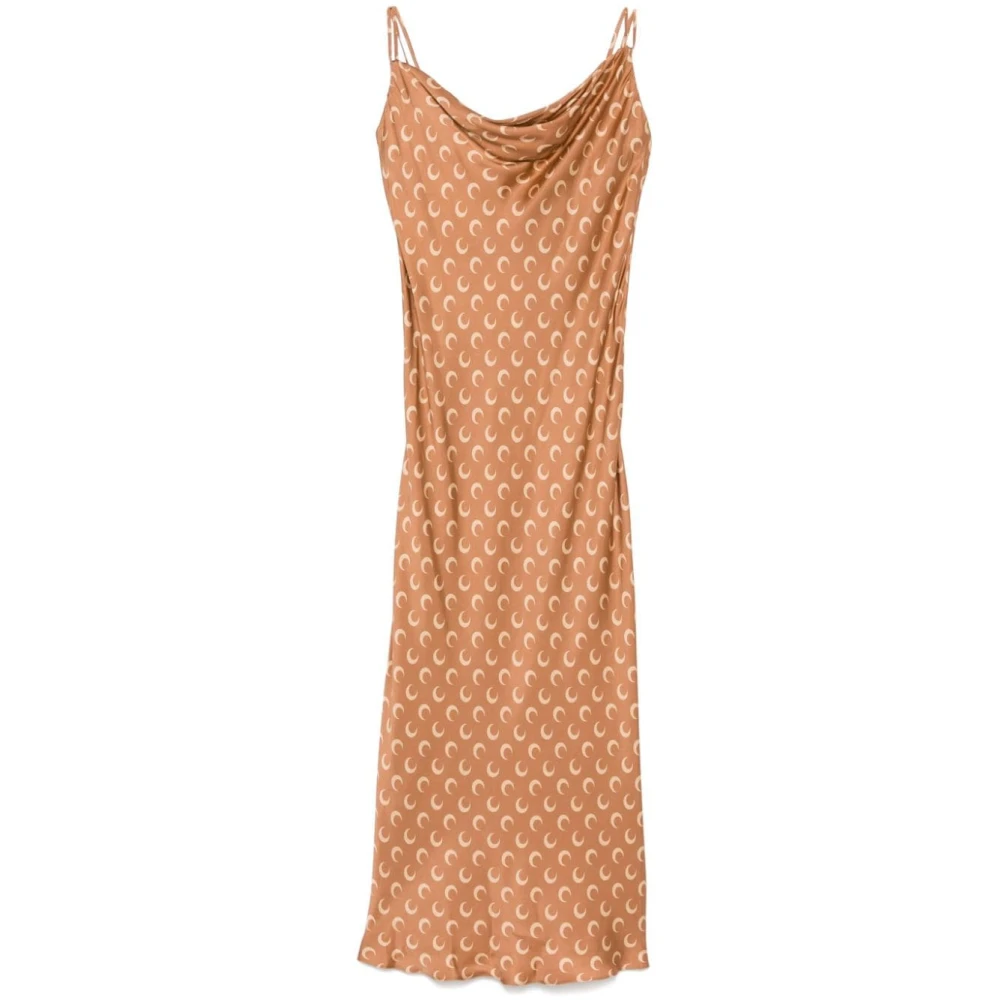 Marine Serre Bruine Jurk Elegante Stijl Brown Dames