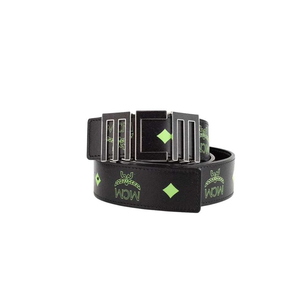 MCM Zomer Groen Logo Gesp Riem Multicolor Heren