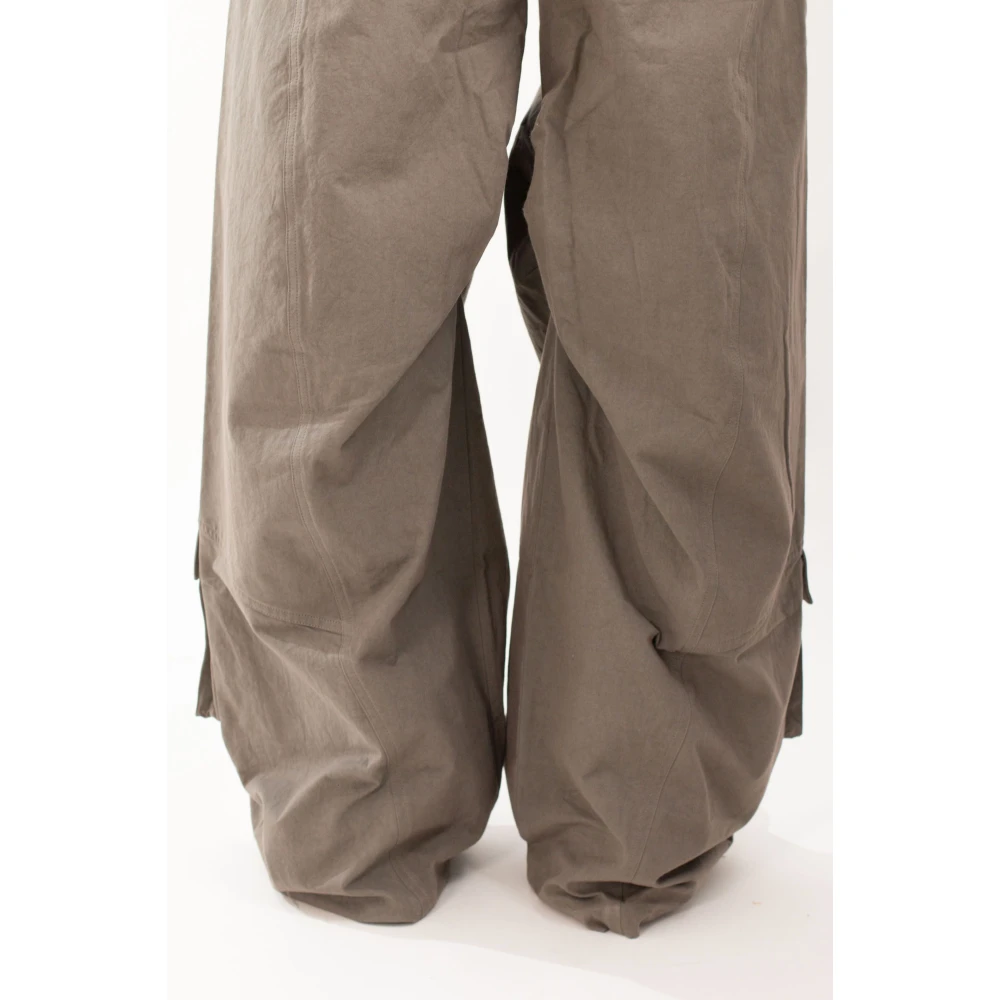 Heliot Emil Wijde Cargo Broek in Stoffig Groen Beige Heren