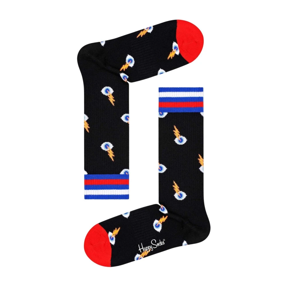 Happy Socks Blixt Print Crew Socks Multicolor, Dam