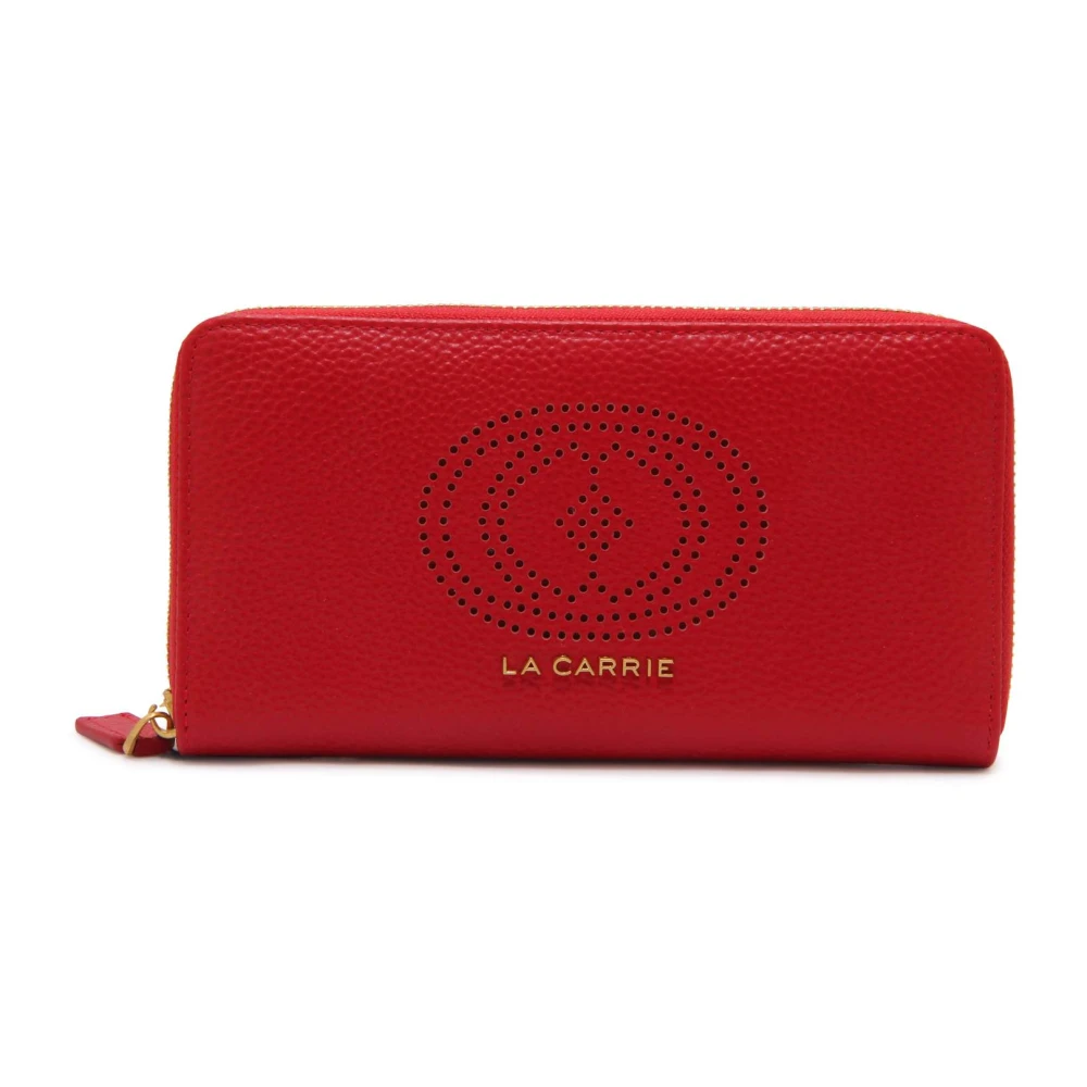 La Carrie Red Wallets & Cardholders, Female, One Size, Drilled Logo Big Wallet